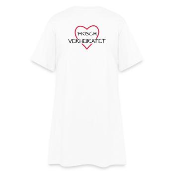 Frisch verheiratet Herz Hochzeit Hochzeitsreise - Frauen T-Shirt-Kleid - Weiß - Hinten