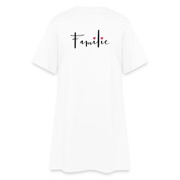 Familie Herz Liebe Geschenkidee - Frauen T-Shirt-Kleid - Weiß - Hinten