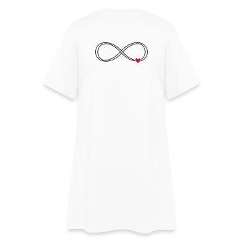 Signe infini coeur signe symbole cadeau amour - Robe T-shirt Femme - blanc - Dos