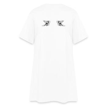 Design 14 (Flügelset, weit) - Frauen T-Shirt-Kleid - Weiß - Hinten