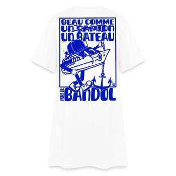 Mascotte rétro méditerranéenne bandol bateau - Robe T-shirt Femme - blanc - Dos