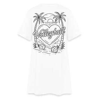 Volley-ball coeur minimaliste - Robe T-shirt Femme - blanc - Dos