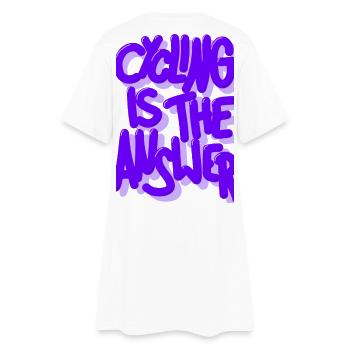 Cycling is the answer purple - Women’s T-Shirt Dress - white - Back