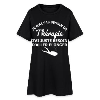 Thérapie de plongeur - Robe T-shirt Femme - noir - Devant
