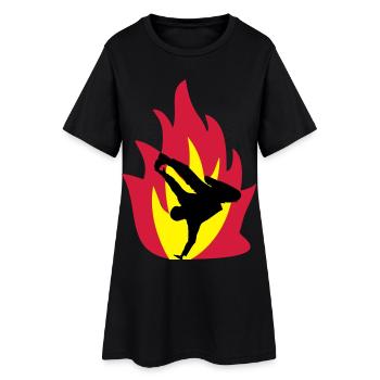 Breakdancer dans le feu - Robe T-shirt Femme - noir - Devant