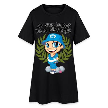 Enfant roi de la pétanque - Robe T-shirt Femme - noir - Devant