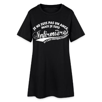 Ange Infirmière - Robe T-shirt Femme - noir - Devant