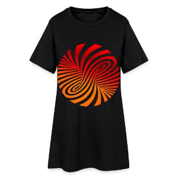 psychedelic tornado optical illusion swirl dre - Women’s T-Shirt Dress - black - Front