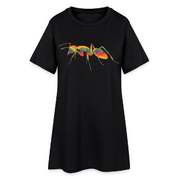 Fourmis colorées - Robe T-shirt Femme - noir - Devant