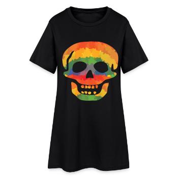 Coloured skull - Women’s T-Shirt Dress - black - Front