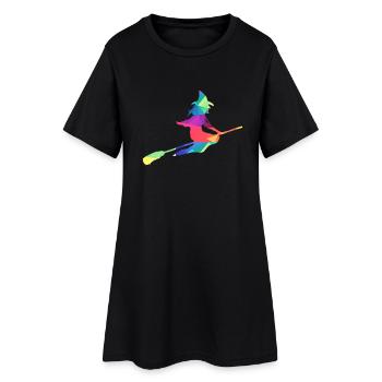 Sorcière colorée - Robe T-shirt Femme - noir - Devant
