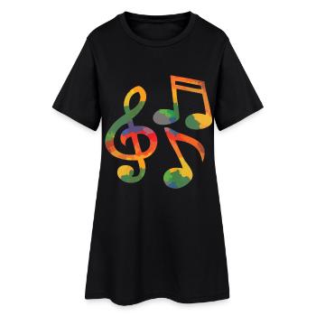 Notes de musique colorées - Robe T-shirt Femme - noir - Devant