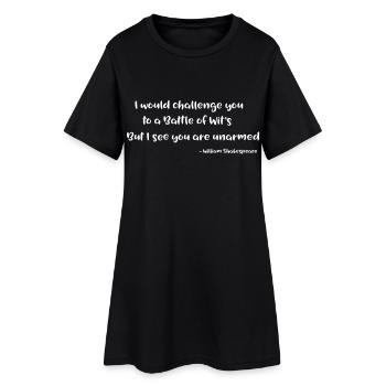 William Shakespeare Citation Battle Of Wits - Robe T-shirt Femme - noir - Devant