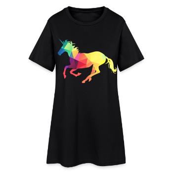 Colorful Unicorn - Women’s T-Shirt Dress - black - Front