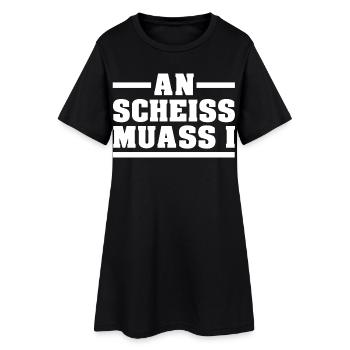 AN SCHEISS MUASS I - Frauen T-Shirt-Kleid - Schwarz - Vorne