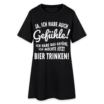 Bier trinken! - Frauen T-Shirt-Kleid - Schwarz - Vorne