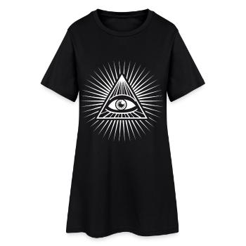 illuminati voir oeil éclairé amusant cool amour - Robe T-shirt Femme - noir - Devant
