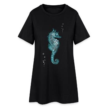 hippocampe mandala vacances tatouage lol mer amour fille - Robe T-shirt Femme - noir - Devant