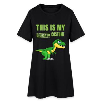 Dinosaure Costume Carnaval Habiller Humour Drôle - Robe T-shirt Femme - noir - Devant