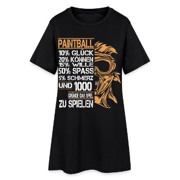 Paintball - Frauen T-Shirt-Kleid - Schwarz - Vorne