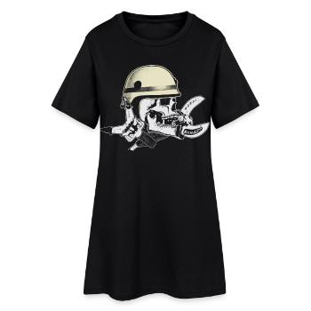 Crâne du service d'incendie et de sauvetage - Robe T-shirt Femme - noir - Devant