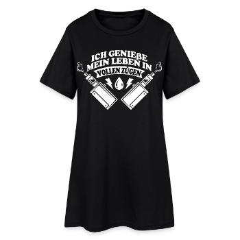 Ich genieße... - Frauen T-Shirt-Kleid - Schwarz - Vorne