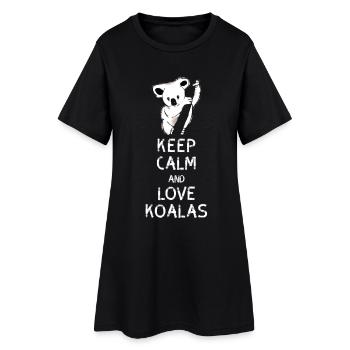 koala keep calm Love Koalas Bär Baum nap Nerd geek - Frauen T-Shirt-Kleid - Schwarz - Vorne
