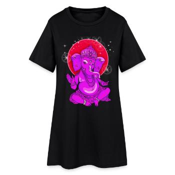 ganesha yoga inde bouddha dieu méditation éléphant - Robe T-shirt Femme - noir - Devant