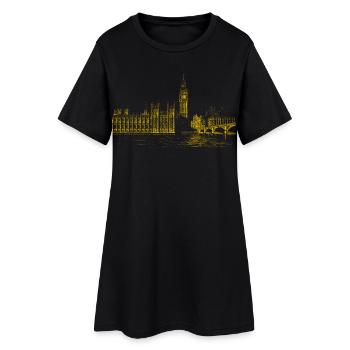 London - Robe T-shirt Femme - noir - Devant