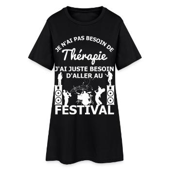 Thérapie Festival - Robe T-shirt Femme - noir - Devant