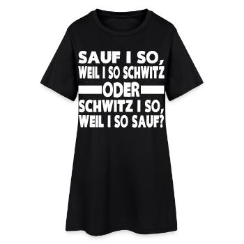 SAUF I SO - Frauen T-Shirt-Kleid - Schwarz - Vorne