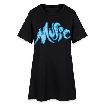 Music - Frauen T-Shirt-Kleid - Schwarz - Vorne