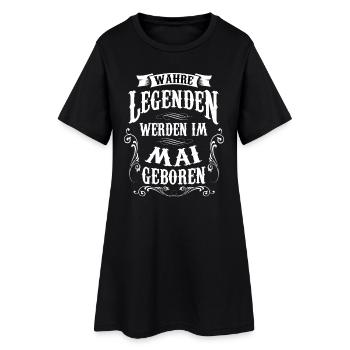 Mai geboren - Frauen T-Shirt-Kleid - Schwarz - Vorne
