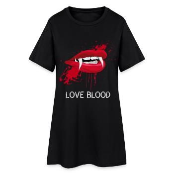 vampire dracula sang sexy bouche Halloween horreur lol - Robe T-shirt Femme - noir - Devant