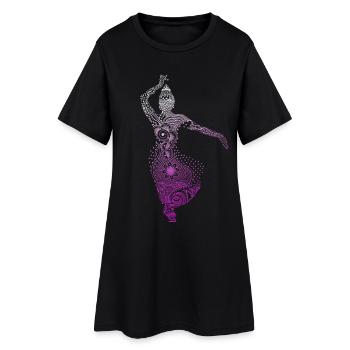 Yoga Tanz Tempel Mandala Indien spiritual tänzerin - Frauen T-Shirt-Kleid - Schwarz - Vorne