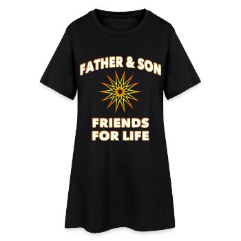 Père et fils - Robe T-shirt Femme - noir - Devant