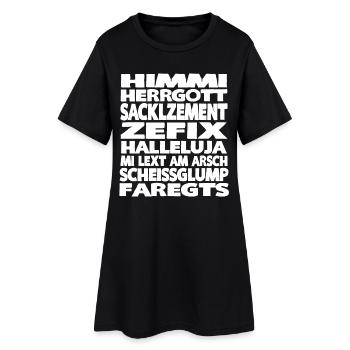 HIMMI HERRGOTT - Frauen T-Shirt-Kleid - Schwarz - Vorne