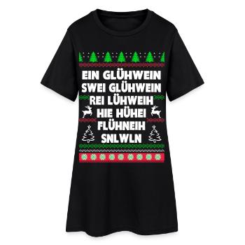Glühwein - Frauen T-Shirt-Kleid - Schwarz - Vorne