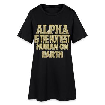 alpha - Robe T-shirt Femme - noir - Devant