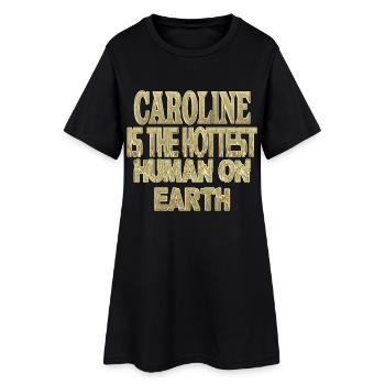 Caroline - Robe T-shirt Femme - noir - Devant