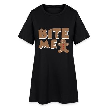 bite me - Frauen T-Shirt-Kleid - Schwarz - Vorne