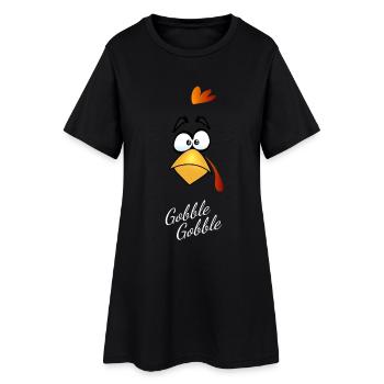 Chicken bird comic turkey humor head funny lol fu - Women’s T-Shirt Dress - black - Front
