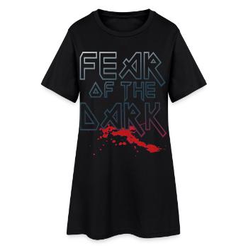 Fear Of The Dark - Frauen T-Shirt-Kleid - Schwarz - Vorne