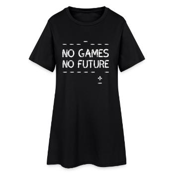 no games no future pixel nerd geek computer pc lol - Women’s T-Shirt Dress - black - Front