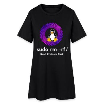 Computer Sys admin Pinguin Nerd pc sudo rm -rf cod - Frauen T-Shirt-Kleid - Schwarz - Vorne