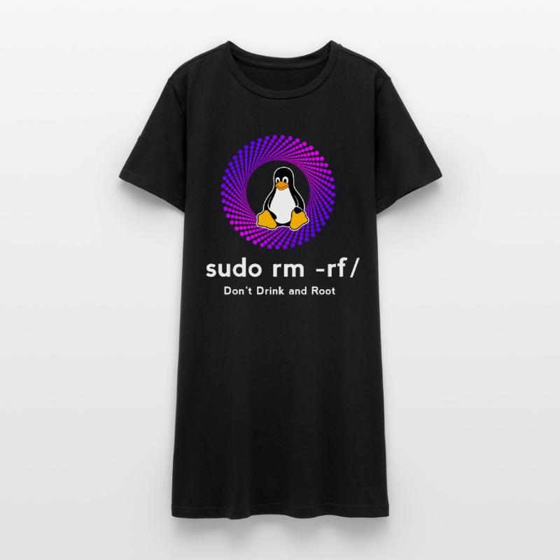 Computer Sys admin Penguin Nerd pc sudo rm -rf cod Women’s T-Shirt Dress