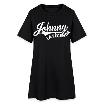 Johnny la légende - Robe T-shirt Femme - noir - Devant