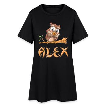 Owl Alex - Robe T-shirt Femme - noir - Devant