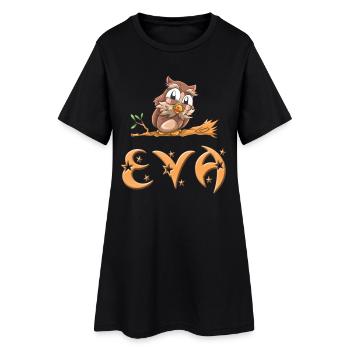Hibou Eva - Robe T-shirt Femme - noir - Devant