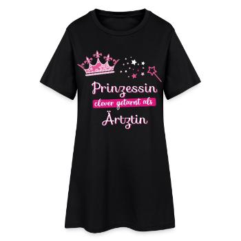 Ärztin Prinzessin Beruf Frau fee Krone beste mama - Frauen T-Shirt-Kleid - Schwarz - Vorne